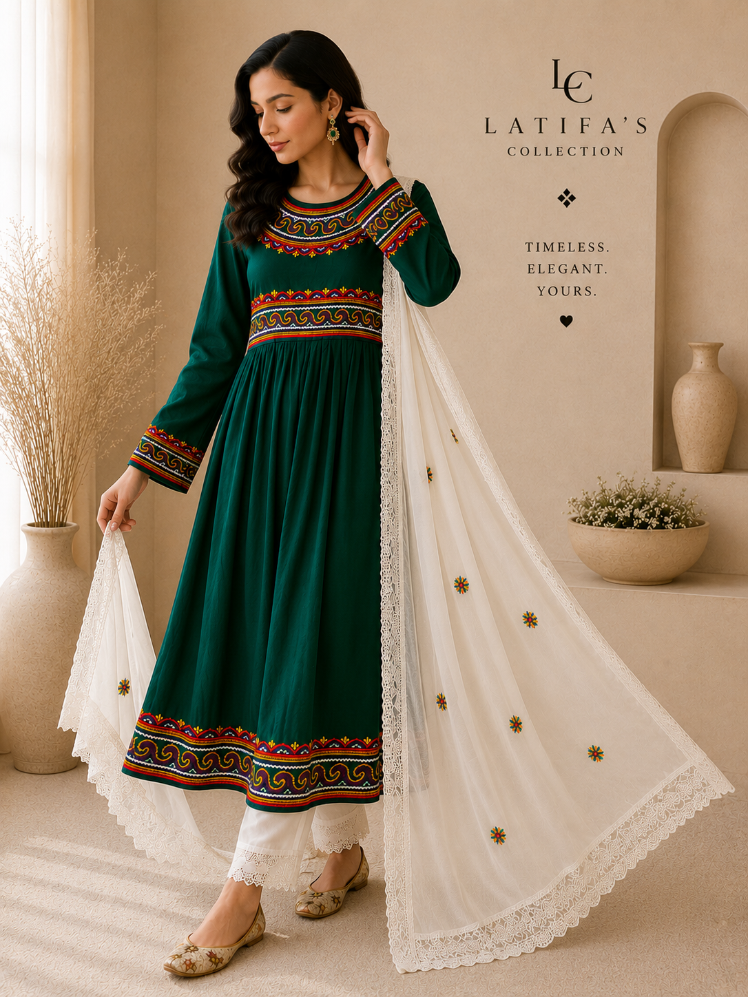 Emerald Heritage Embroidered 3-Piece Suit