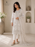Latifa’s Collection – Ivory Luxe Embroidered Formal Suit