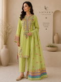 Lime Noor Embroidered 3-Piece Suit