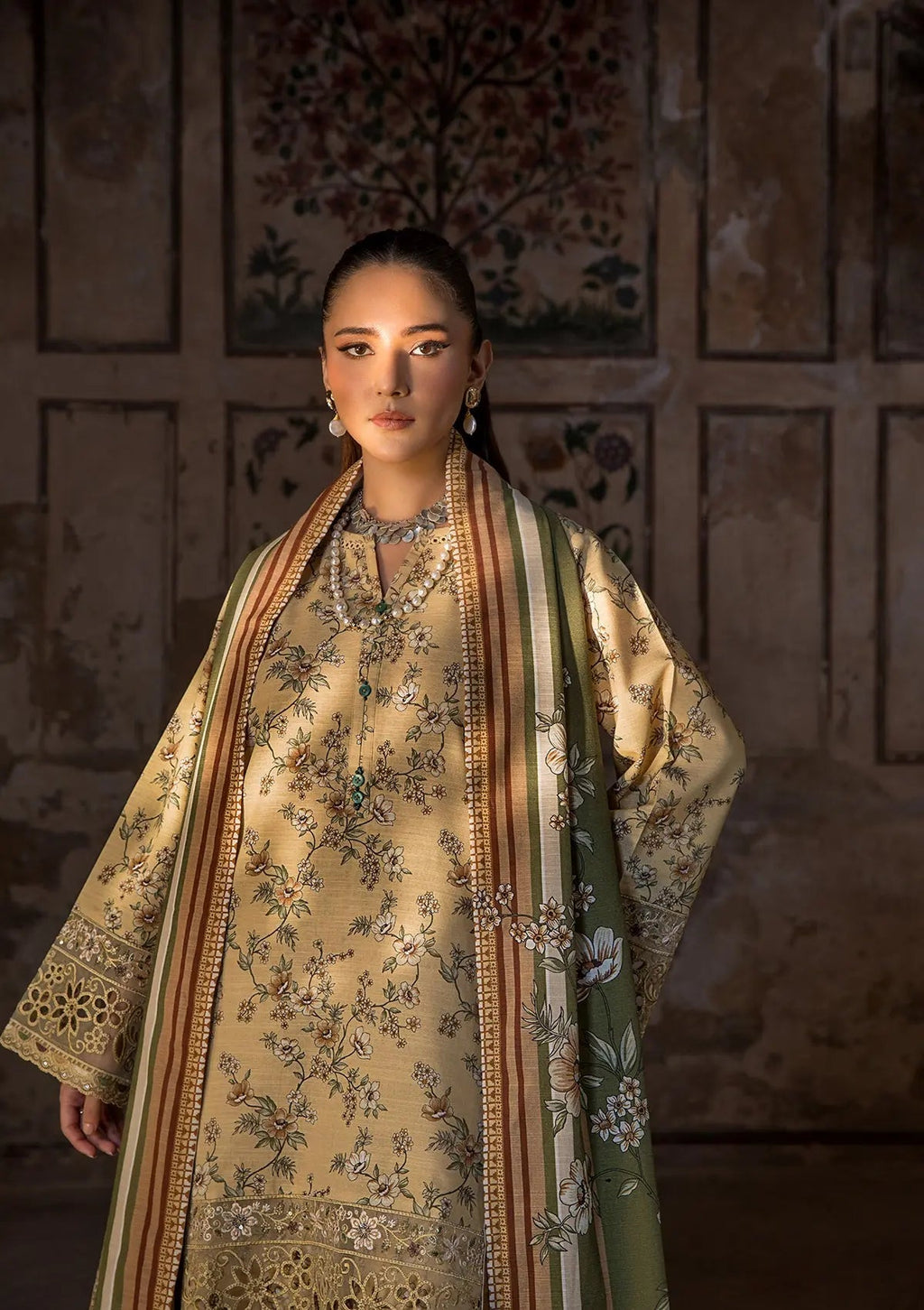Golden Bloom- Embroided Pakistani Lawn Suit