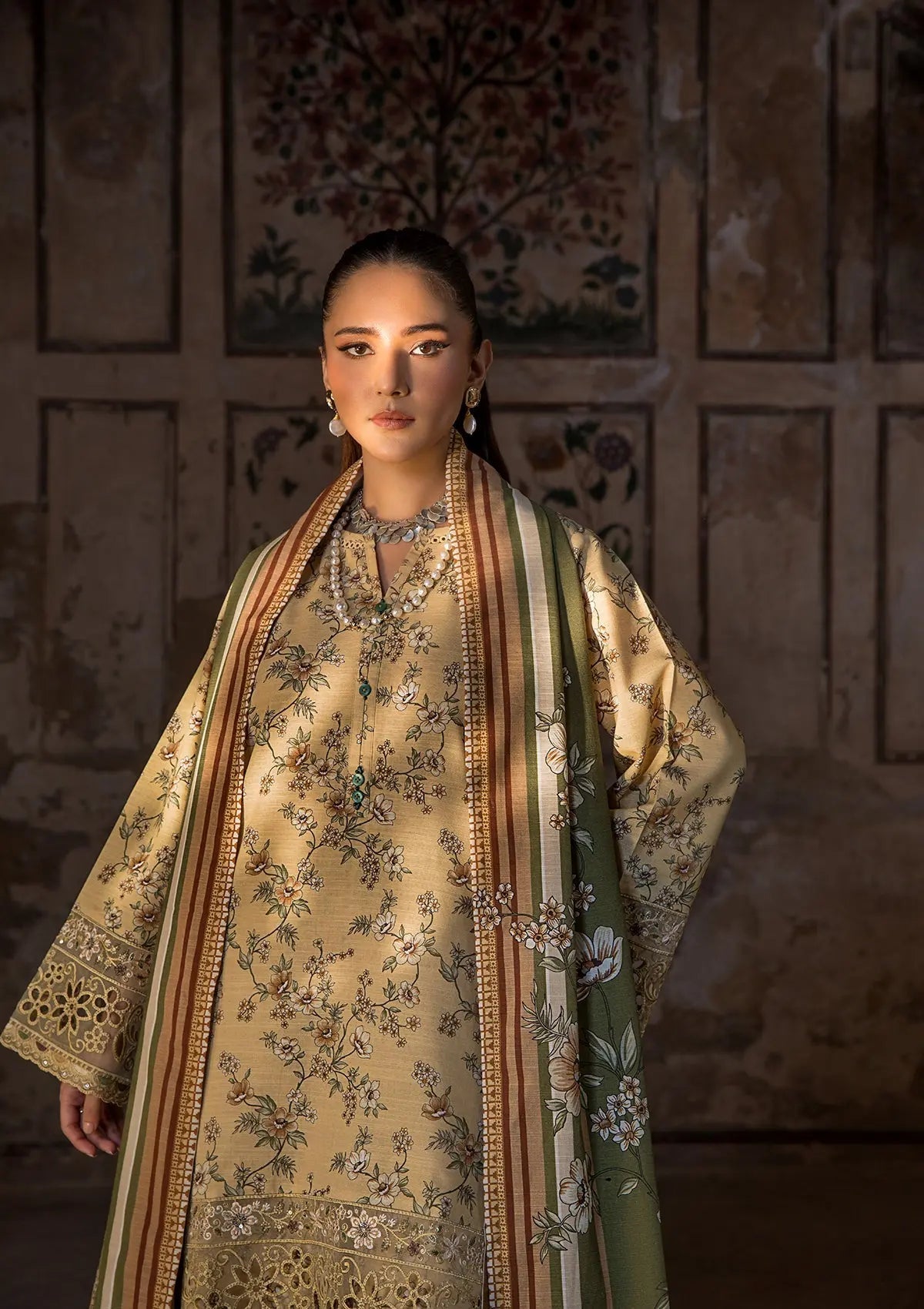 Golden Bloom- Embroided Pakistani Lawn Suit