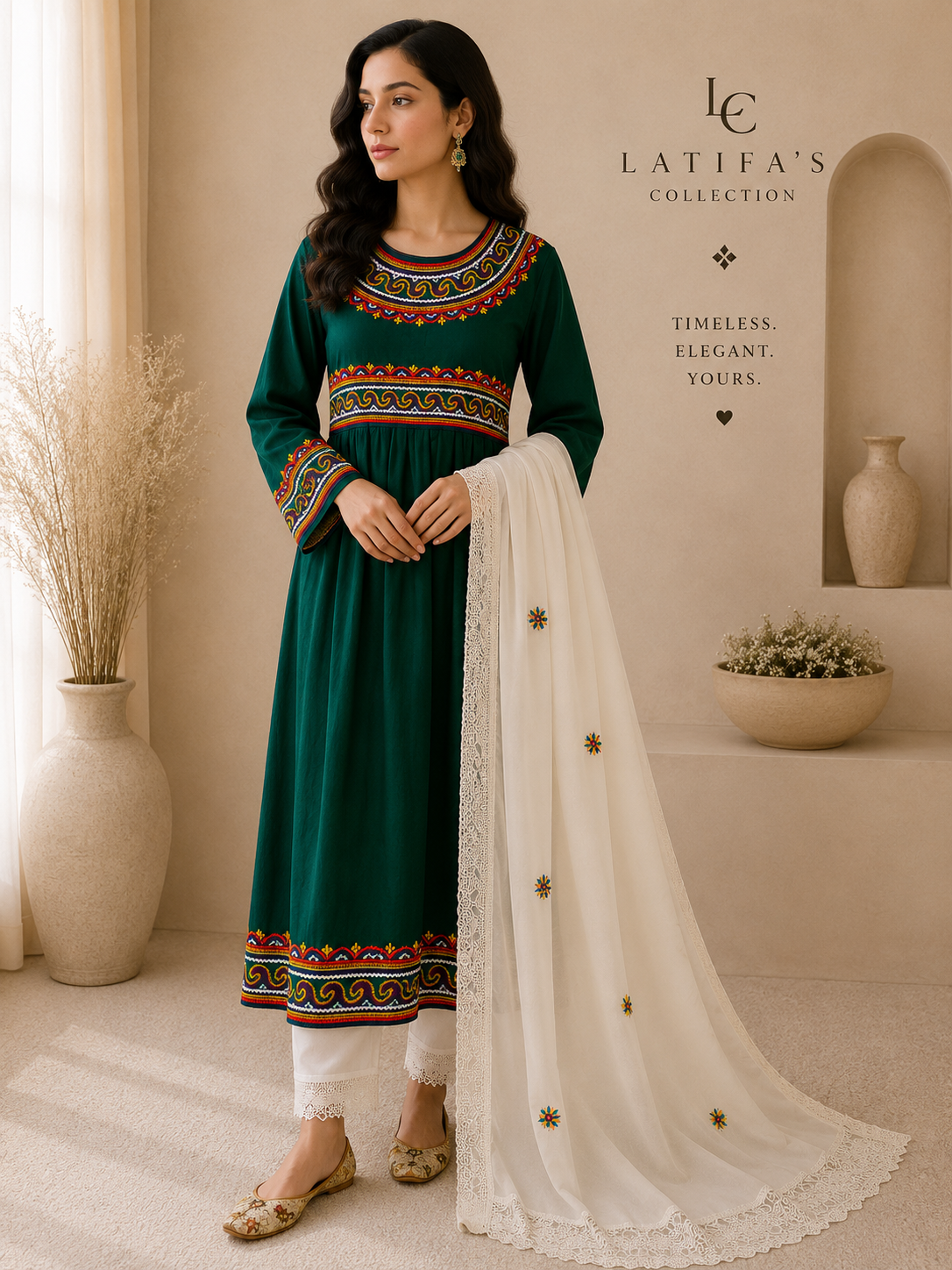 Emerald Heritage Embroidered 3-Piece Suit