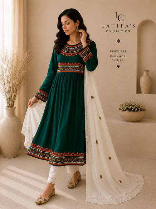 Emerald Heritage Embroidered 3-Piece Suit