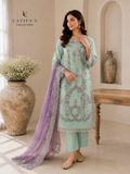 Latifa’s Collection – Mint Blossom Luxury Embroidered Suit