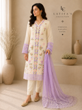 Lavender Bloom Embroidered 3-Piece Suit